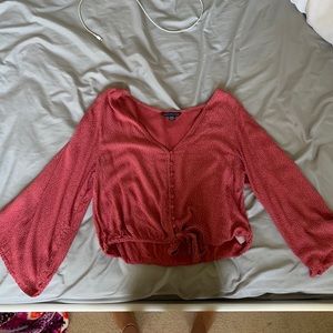 Red polka dot American Eagle blouse